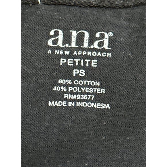A.N.A. A New Approach Sheer Black Cotton Polyester Cuffed Sleeve Tee Size PS - Picture 6 of 8